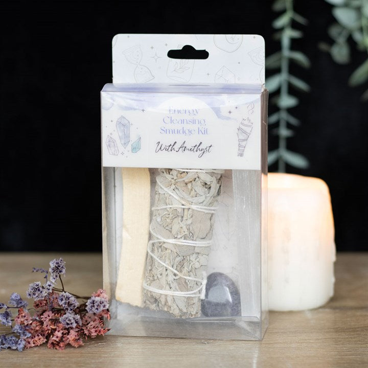 Eleanoras Smudge Kit With Amethyst Crystal Smudge Sticks