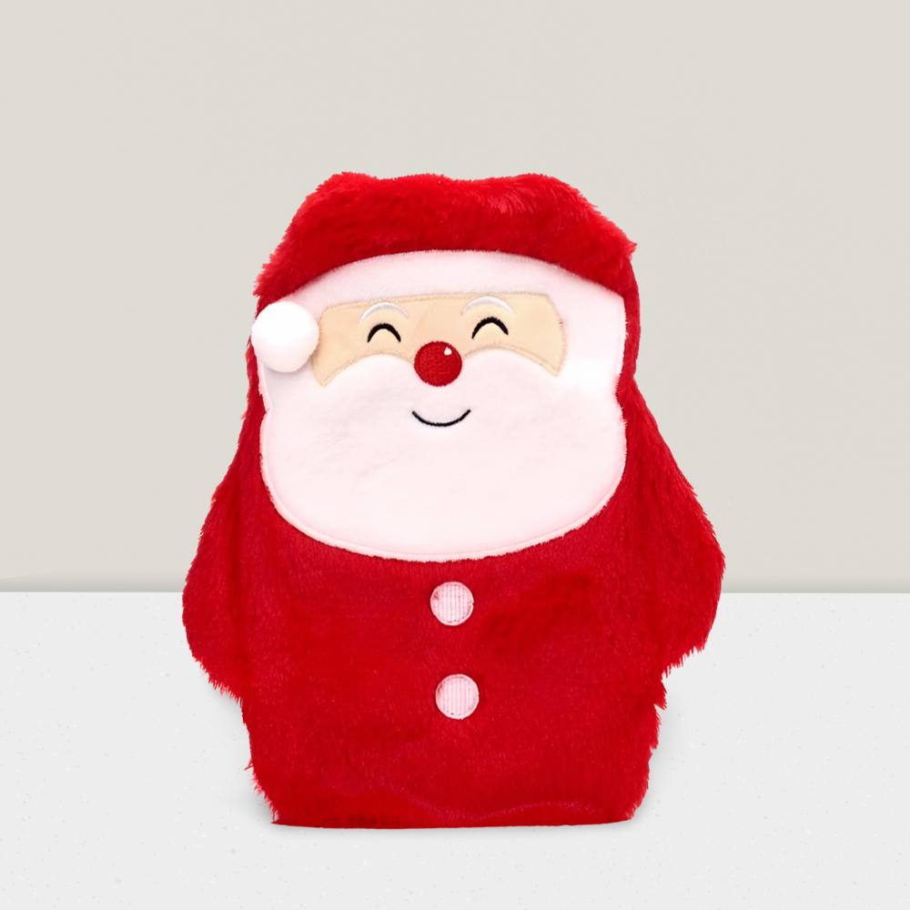 Santa Hot Water Bottle with Plush Cover