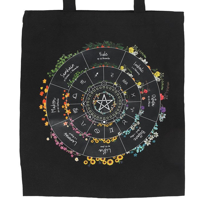 Eleanoras Wheel of the Year Polycotton Tote Bag Totes & Shopping Bags