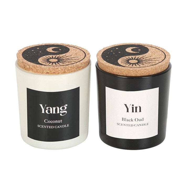 Eleanoras Set of 2 Yin Yang Black Oud and Coconut Candles Candles