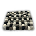Multi Grey Felt Ball Square Placemat