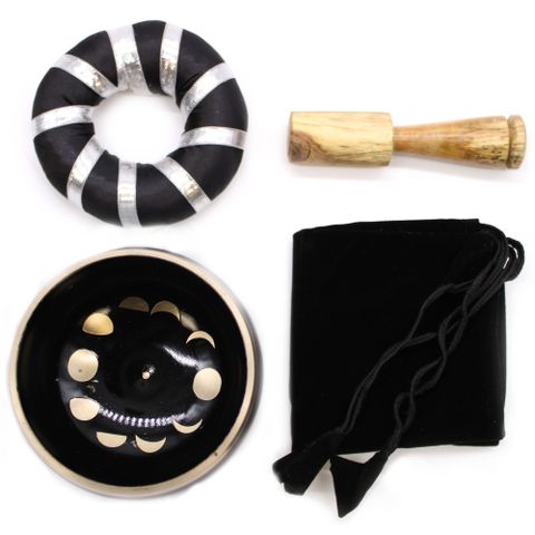Moon Phase Black Singing Bowl Set 10.7cm
