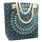 Deep Blue Rope Handle Mandela Bag