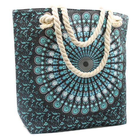 Deep Blue Rope Handle Mandela Bag