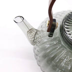 Charcoal Ribbed Pearl Glass Infuser Teapot 950ml