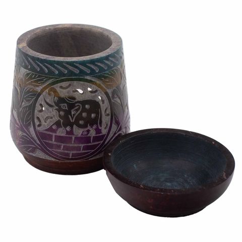 Elephant Five Colours Large Soapstone Oil Burner