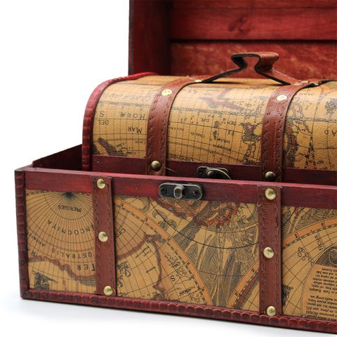Old Map Chest Set of 3