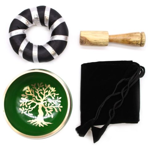 Tree of Life Green Singing Bowl Set