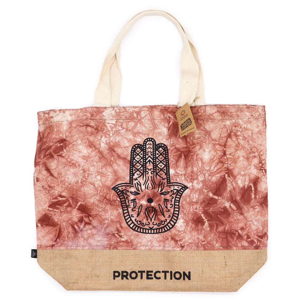 Hamsa Protection Terracotta Stonewash All Natural Bag