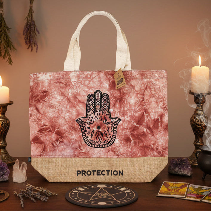 Hamsa Protection Terracotta Stonewash All Natural Bag