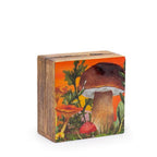 Maroon Mushroom  Enamelled Square Box Small