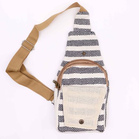 Black & White Body Cross Bag Natural Cotton
