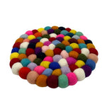 Multi Colour Felt Ball Round Placemat