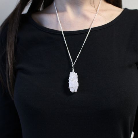 Rough Opalite Cascade Wrapped Gemstone Necklace