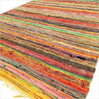 Yellow  Luxury Rag Rug 154 x 90cm
