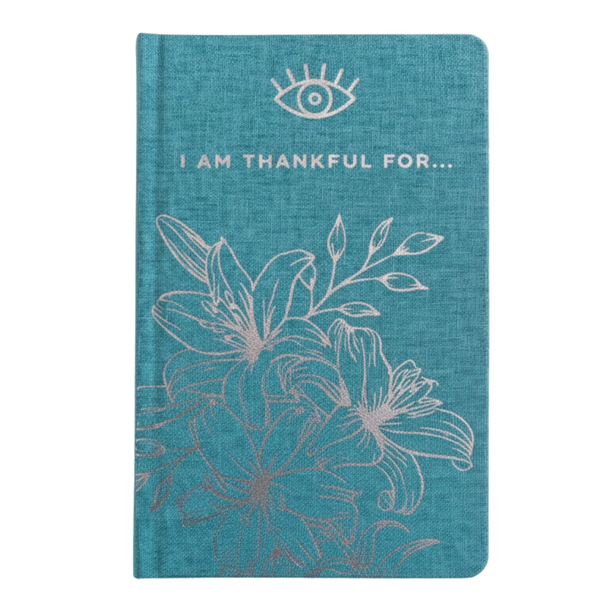 I am Thankful For Blue Gratitude Journal with Silver Lining
