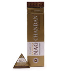 Nag Chandan incense packaging with triangle-shaped product on a white background