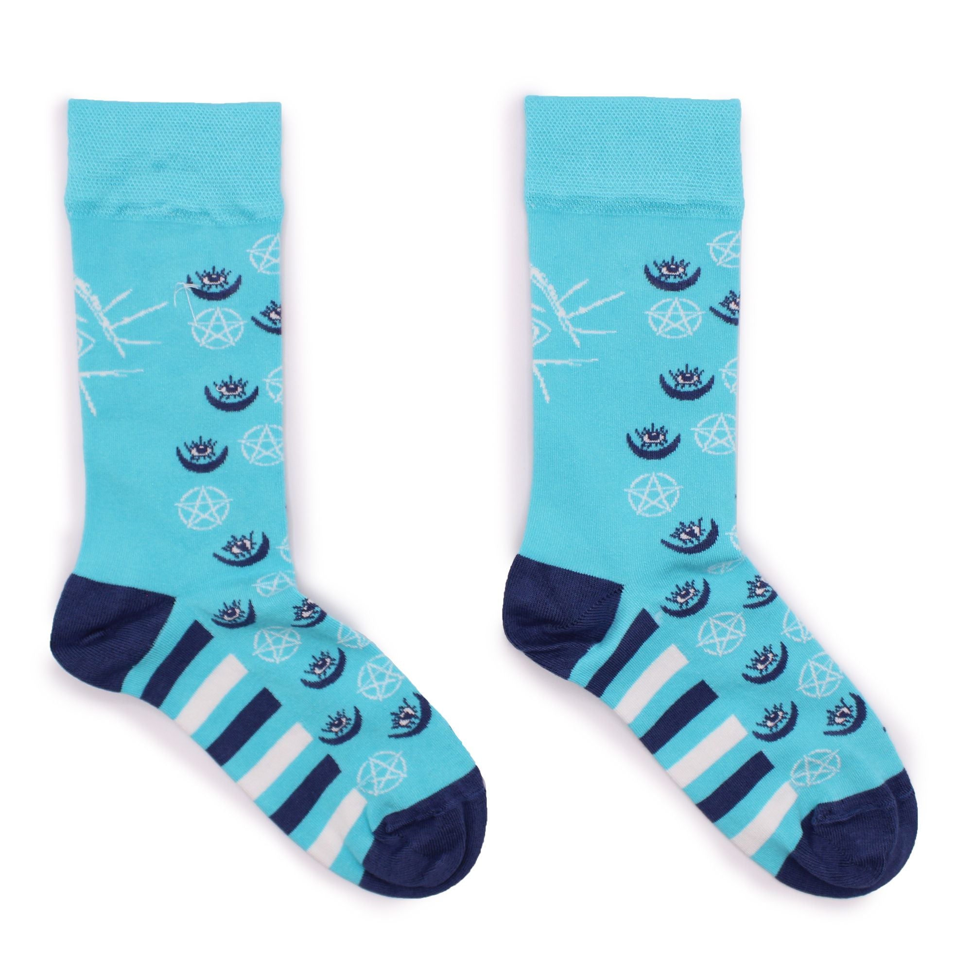 Pentagram and Evil Eye Hop Hare Bamboo Socks M/L