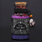 Love Ancient Witch Bath Spell Potion & Rose Quartz Crystal Amulet