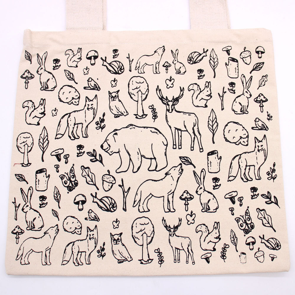 Forest Life Big Cotton Shopping Bag