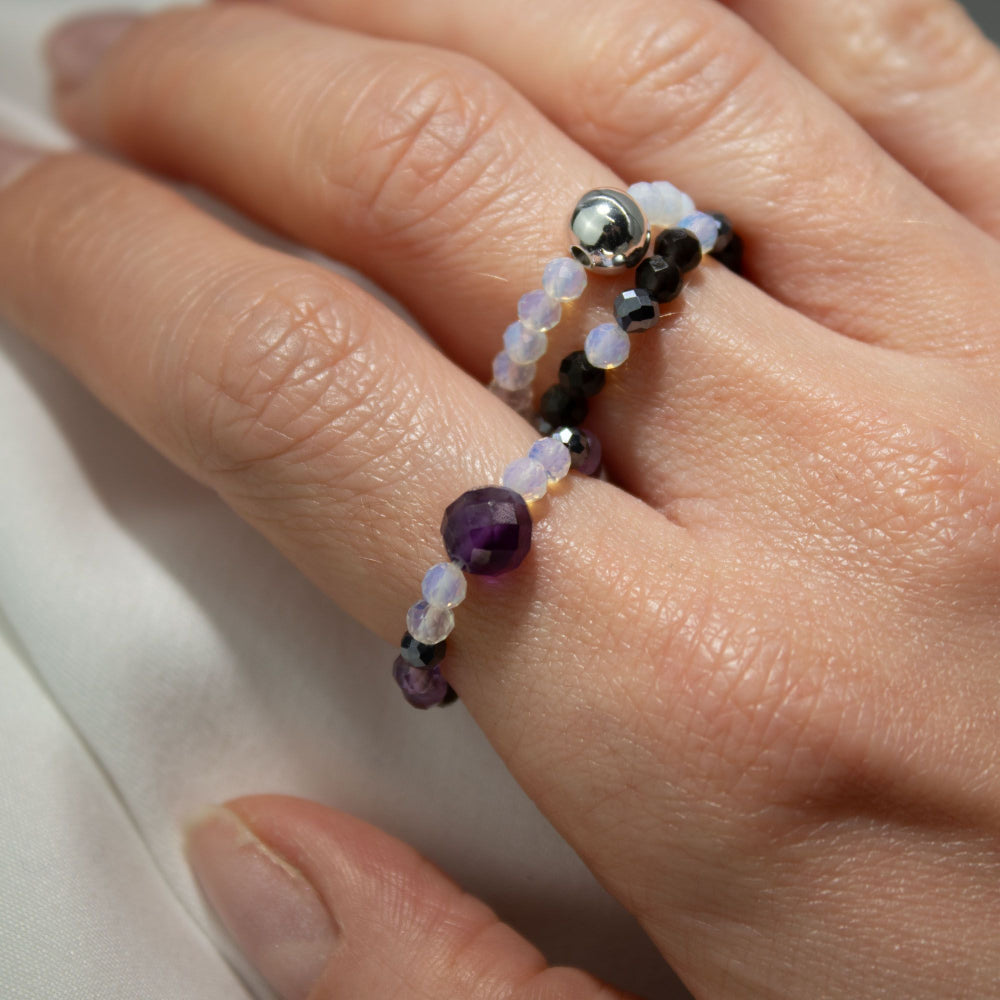 Full Moon Nymph Spirit Gemstone Ring Set