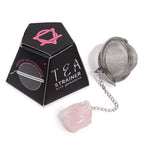 Rose Quartz Raw Crystal Gemstone Tea Strainer