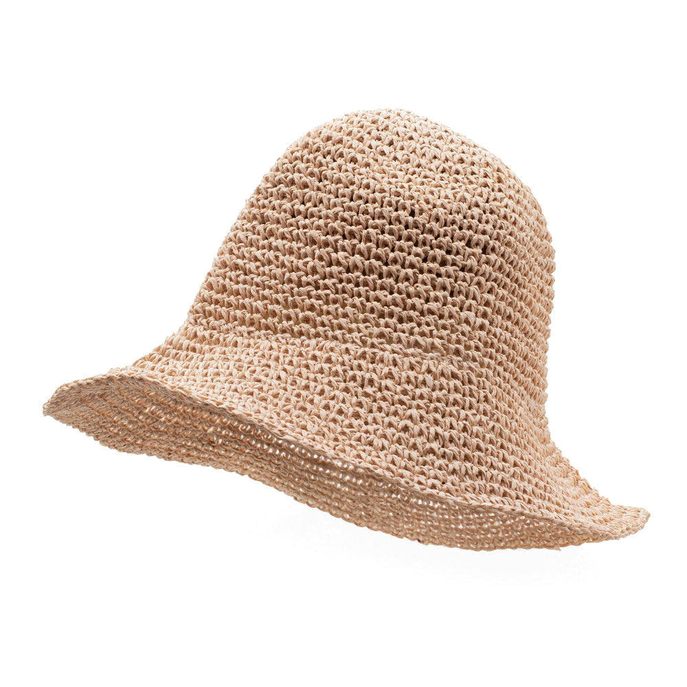 Rose Blush Nomad Sari Floppy Straw Sun Hat