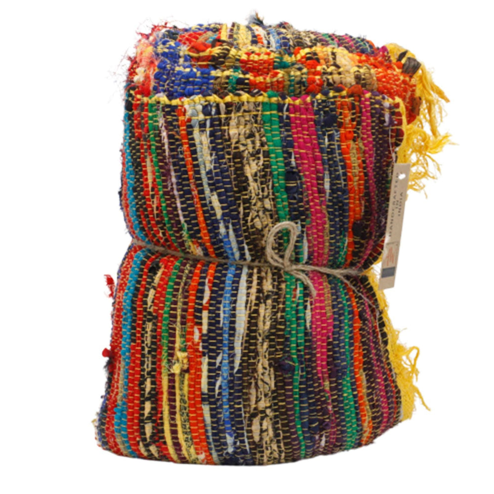 Yellow  Luxury Rag Rug 154 x 90cm