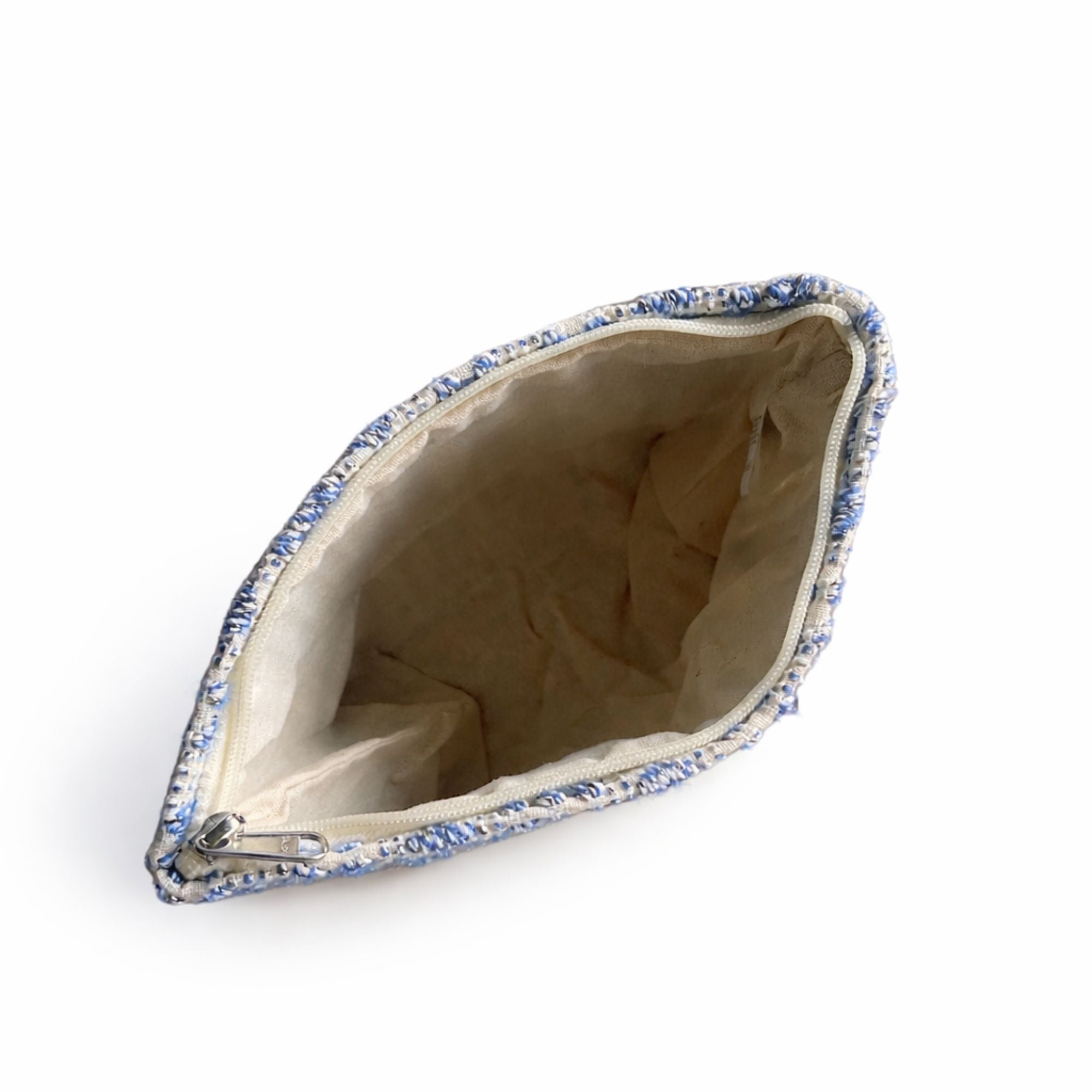 Indigo Echo Jacquard Toiletry Bag | Handmade Indian Cotton