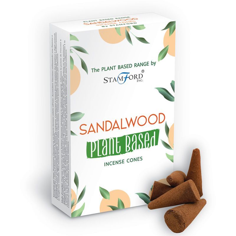 Sandalwood Incense Cones | Plant Based & Vegan | Stamford Premium | Pack of 12