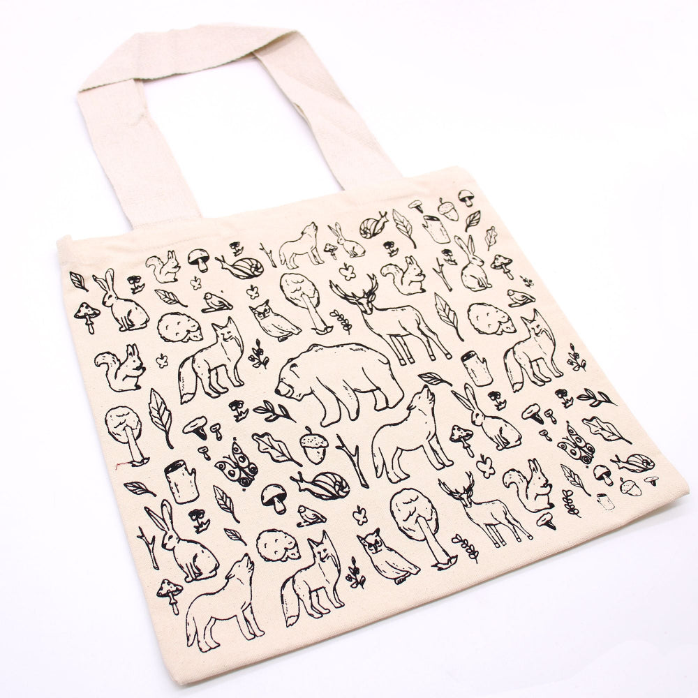 Forest Life Big Cotton Shopping Bag