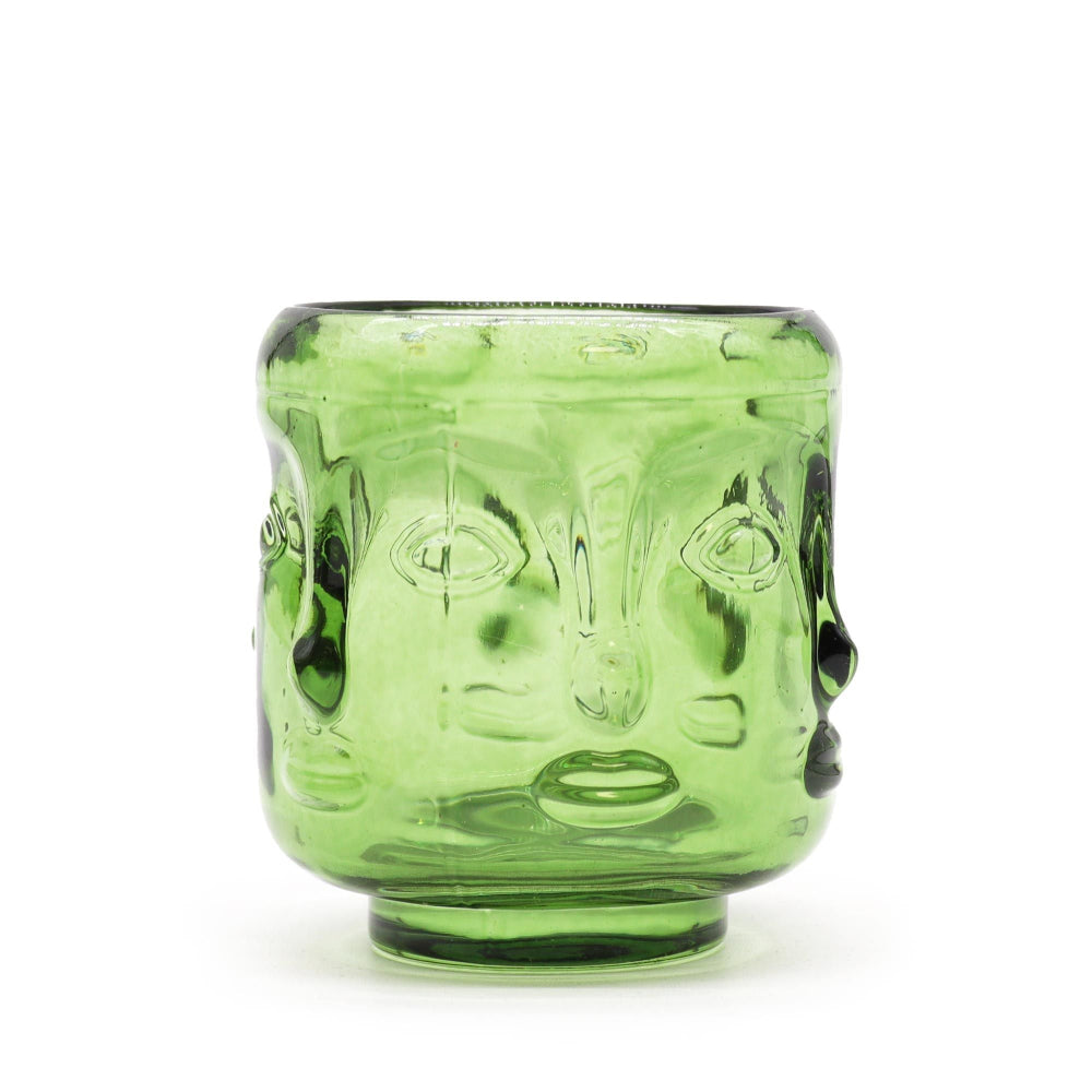Garden Jade Buddha Faces Candle Jar
