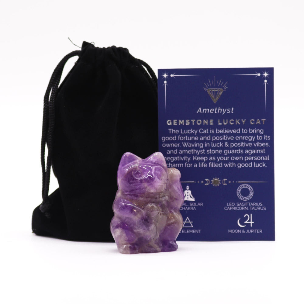 Amethyst Gemstone Lucky Cat