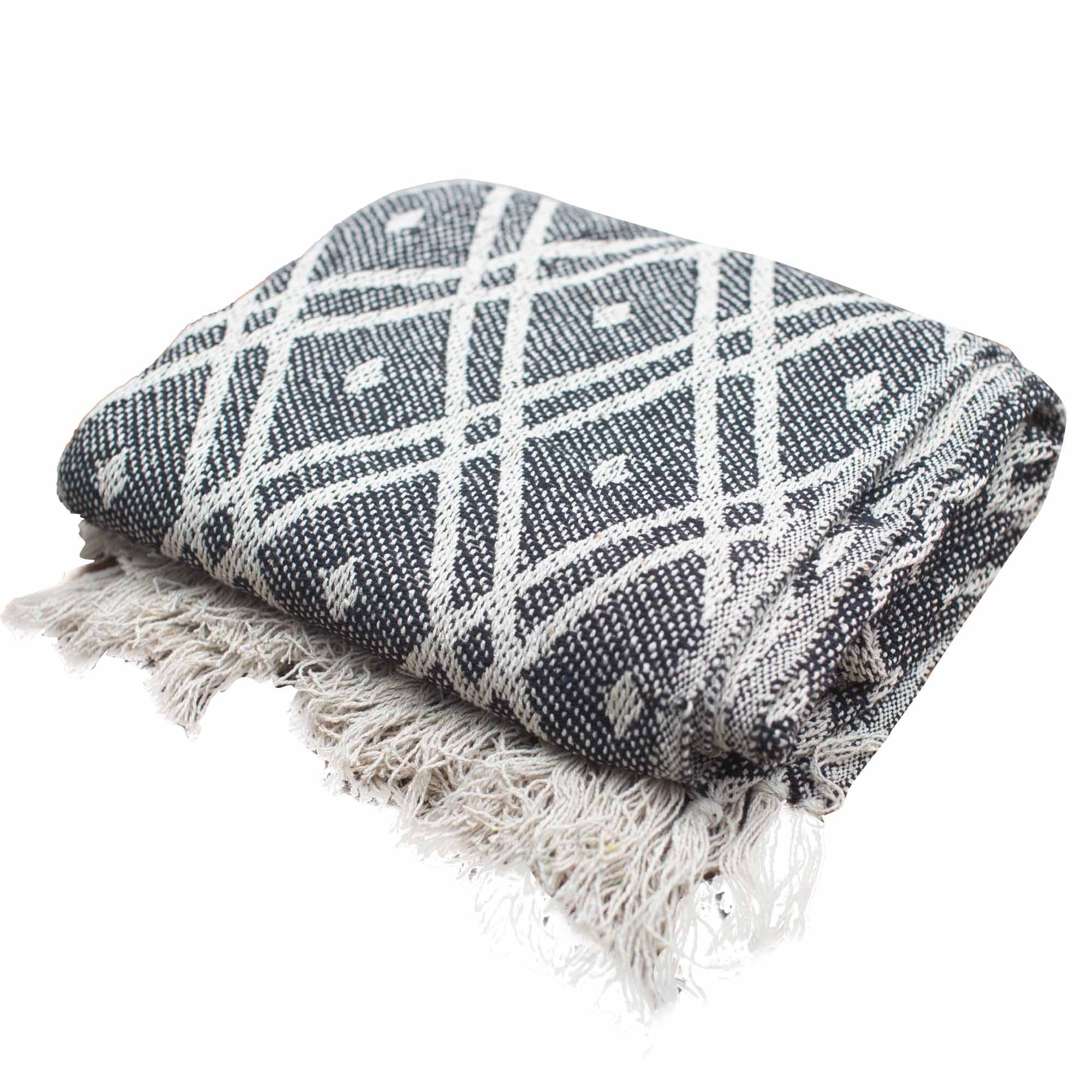 Black & Beige Regency Boho Comfort Throws