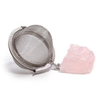 Rose Quartz Raw Crystal Gemstone Tea Strainer