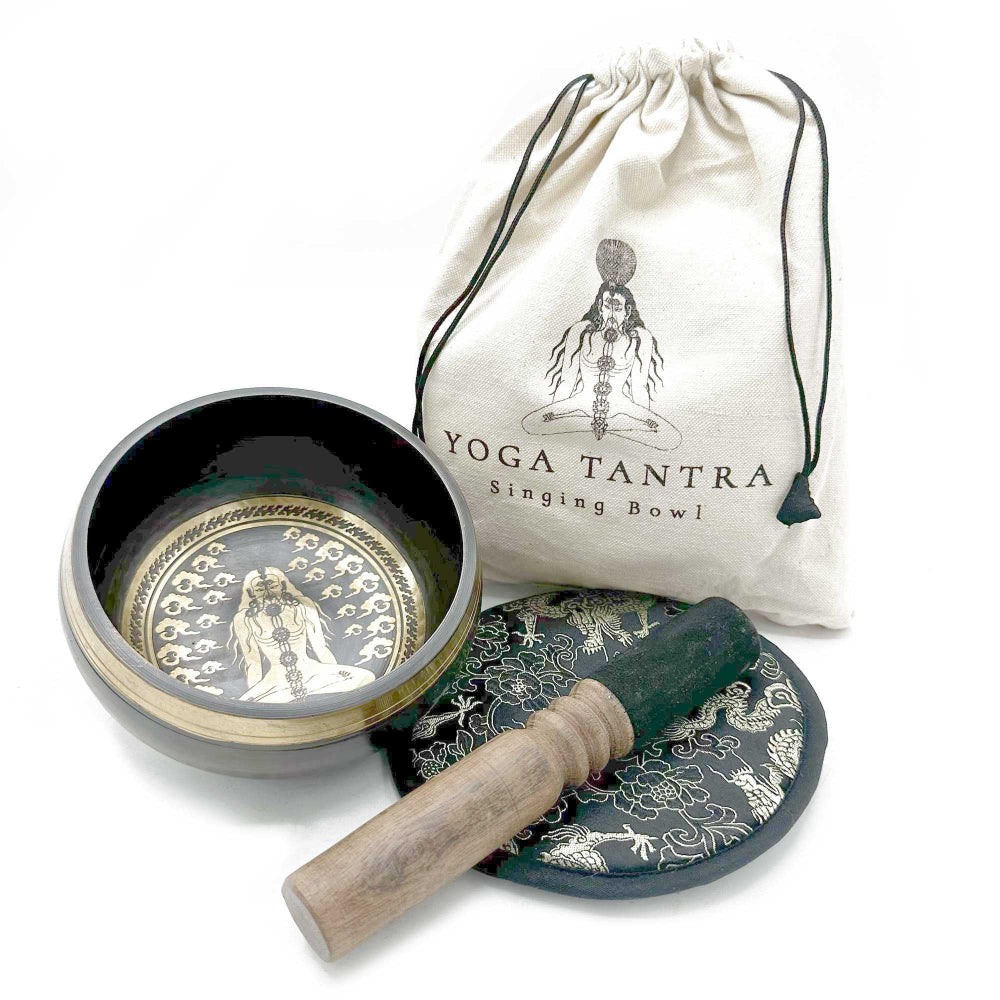 Yogi Hand Beaten & Engraved Singing Bowl Gift Set  14cm