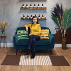 Dark Brown / Beige Indian Cotton Rug