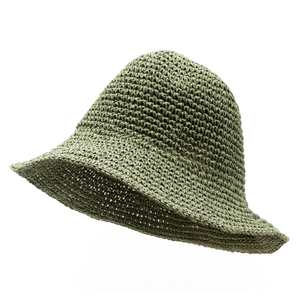Moss Green Nomad Sari Floppy Straw Sun Hat