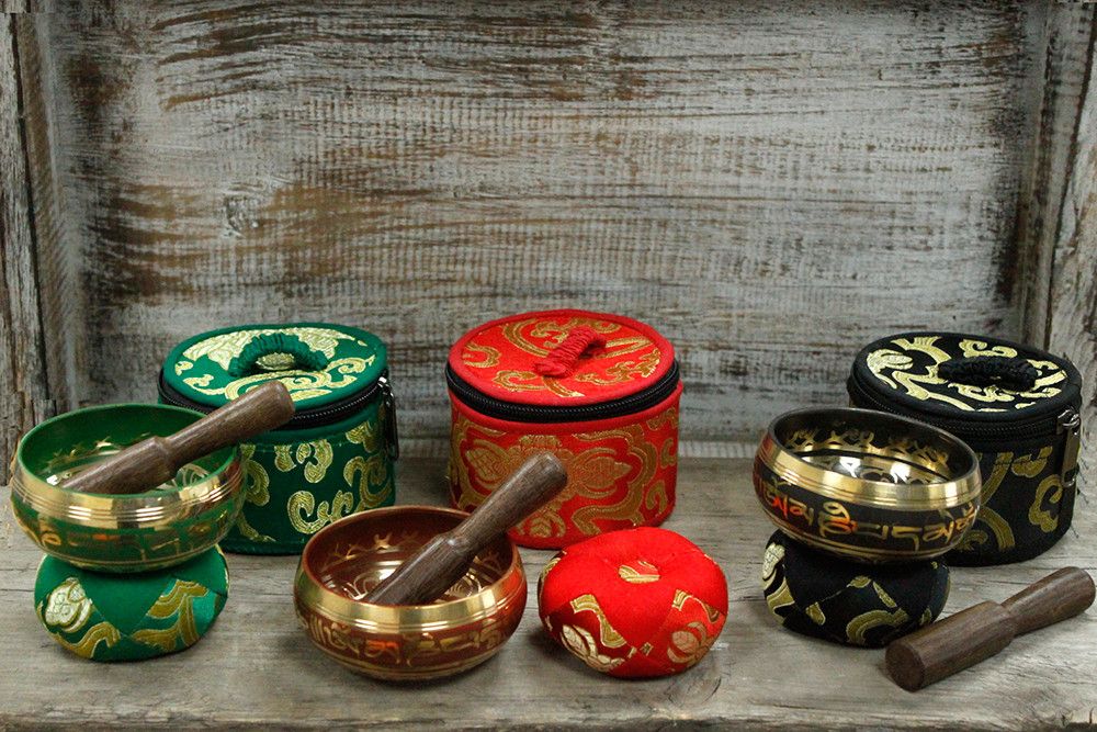 Red Mini Singing Bowl Gift Set