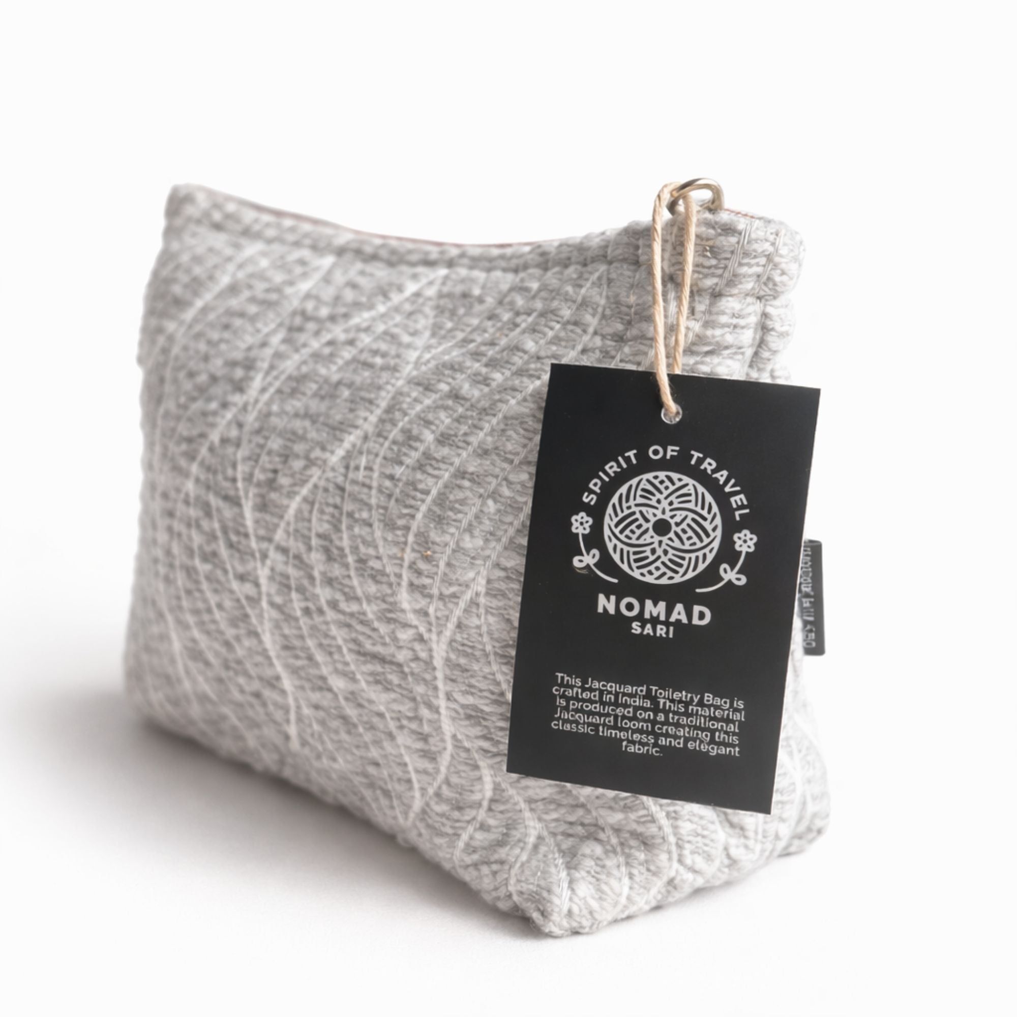 Moonlit Weave Jacquard Toiletry Bag | Handmade Indian Cotton