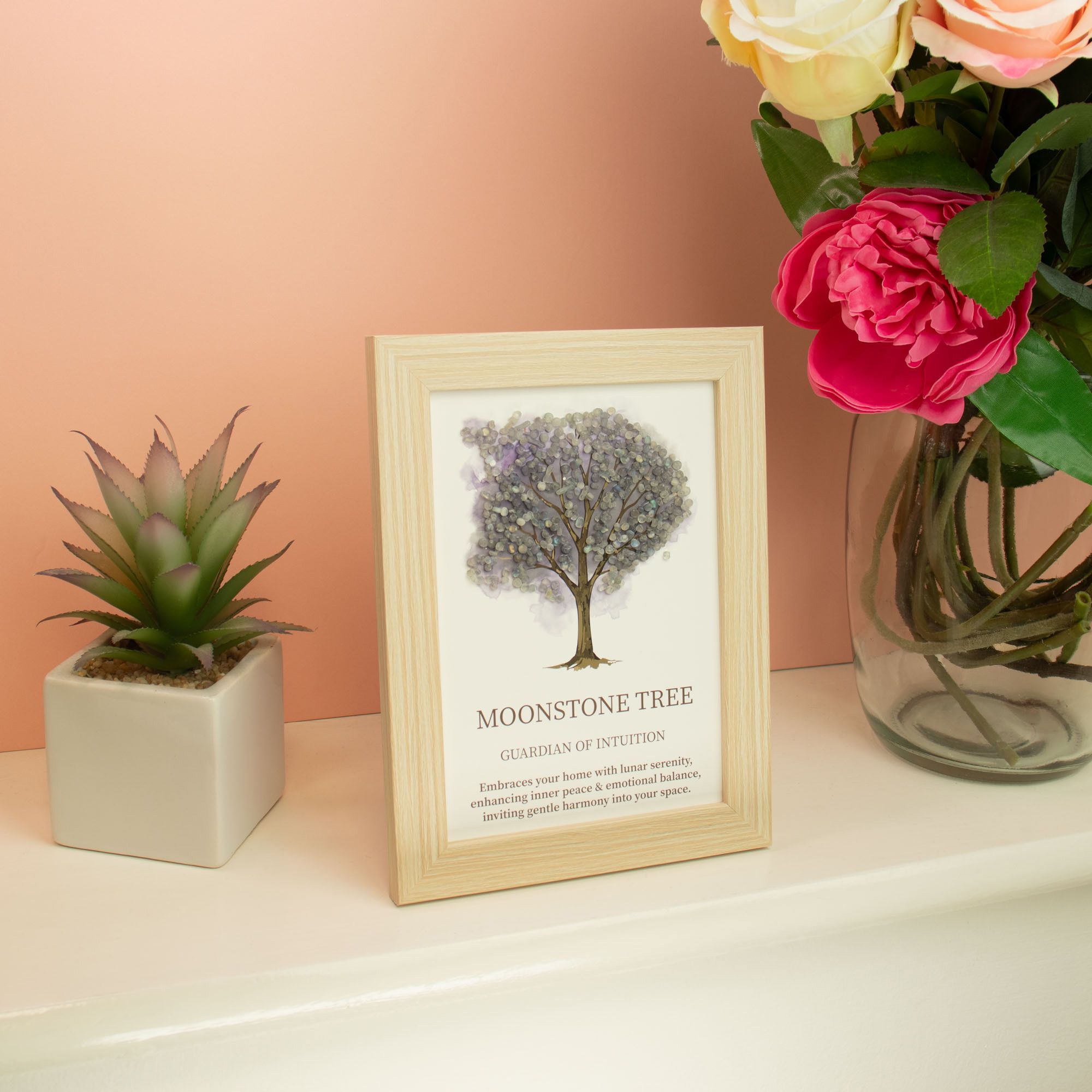 Tree of Life Gemstone Picture Moonstone