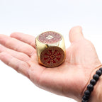 Red & Brass Feng Shui Fortune Prosperity Cube Flat