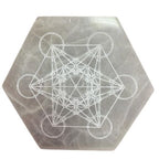 Selenite Hexagonal Charging Plate 18cm | Direction & Decision