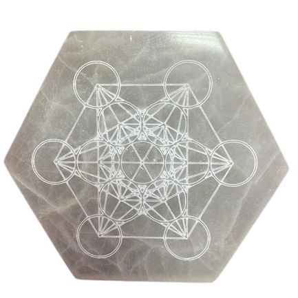 Selenite Hexagonal Charging Plate 18cm | Direction & Decision