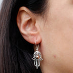 Hamsa Silver & Gold Earrings