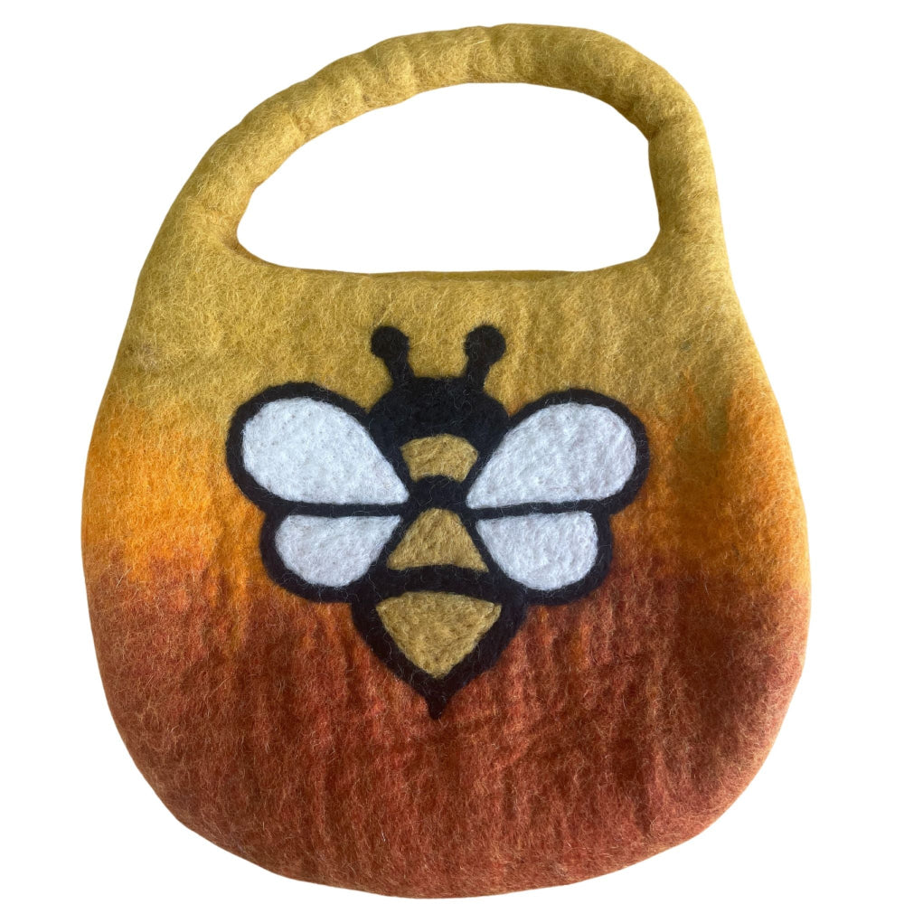 Sunrise Orange Water Felted Bee Bag