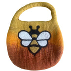 Sunrise Orange Water Felted Bee Bag