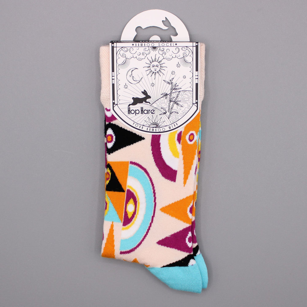 Psychedelic Evil Eye Hop Hare Bamboo Socks S/M