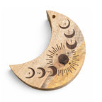 Moon Phase Carved Sliding Box | Crescent Moon Wooden Storage Box