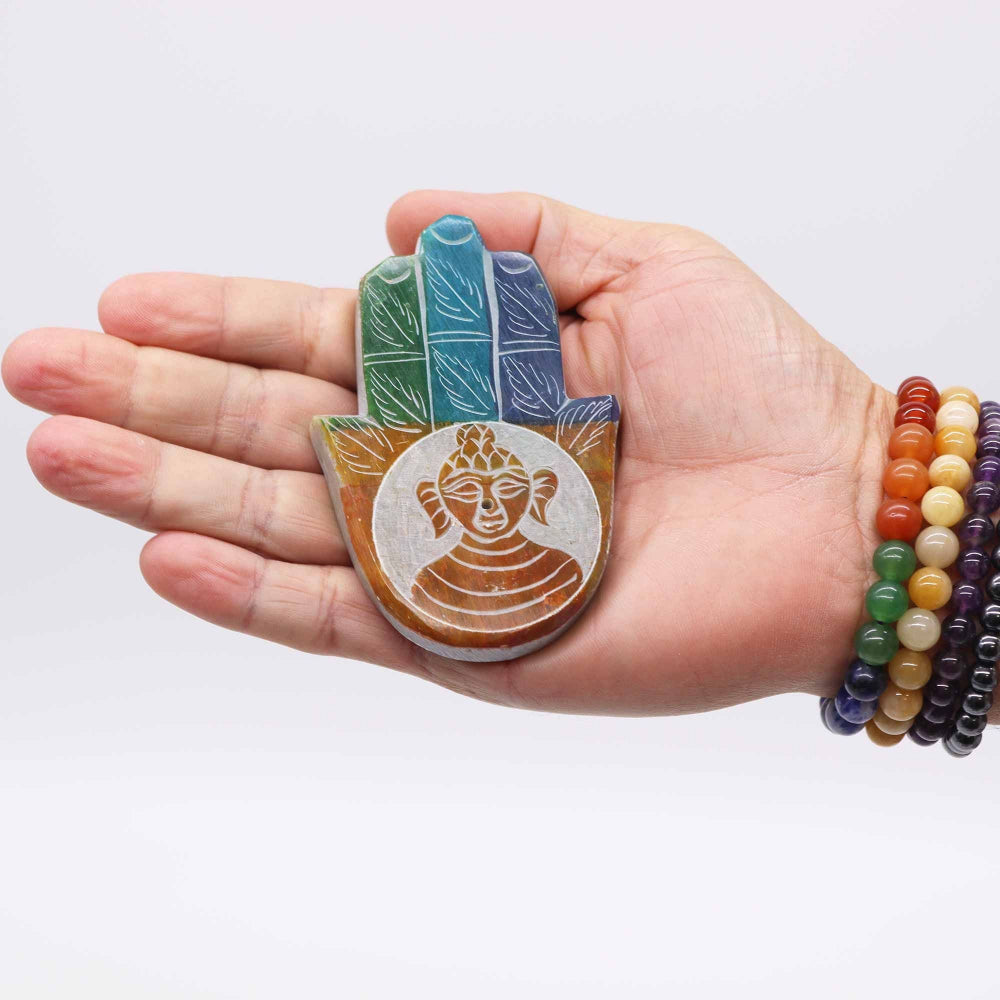 Buddah Soapstone Hamsa Incense Holder